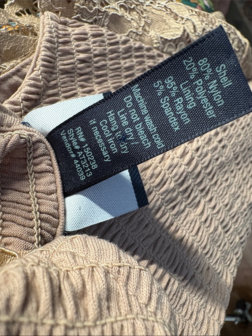 Daytrip Lace V-Neck Sleeveless Camisole in Tan - Picture 4 of 4
